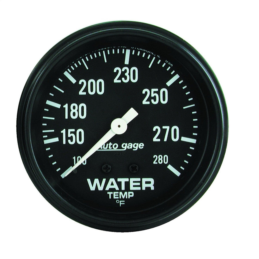 Auto Meter 2313 Water Temperature Gauge Autogage Black dial/Black bezel, 2 5/8"