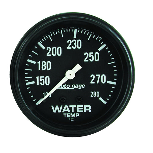 Auto Meter 2313 Water Temperature Gauge Autogage Black dial/Black bezel, 2 5/8"