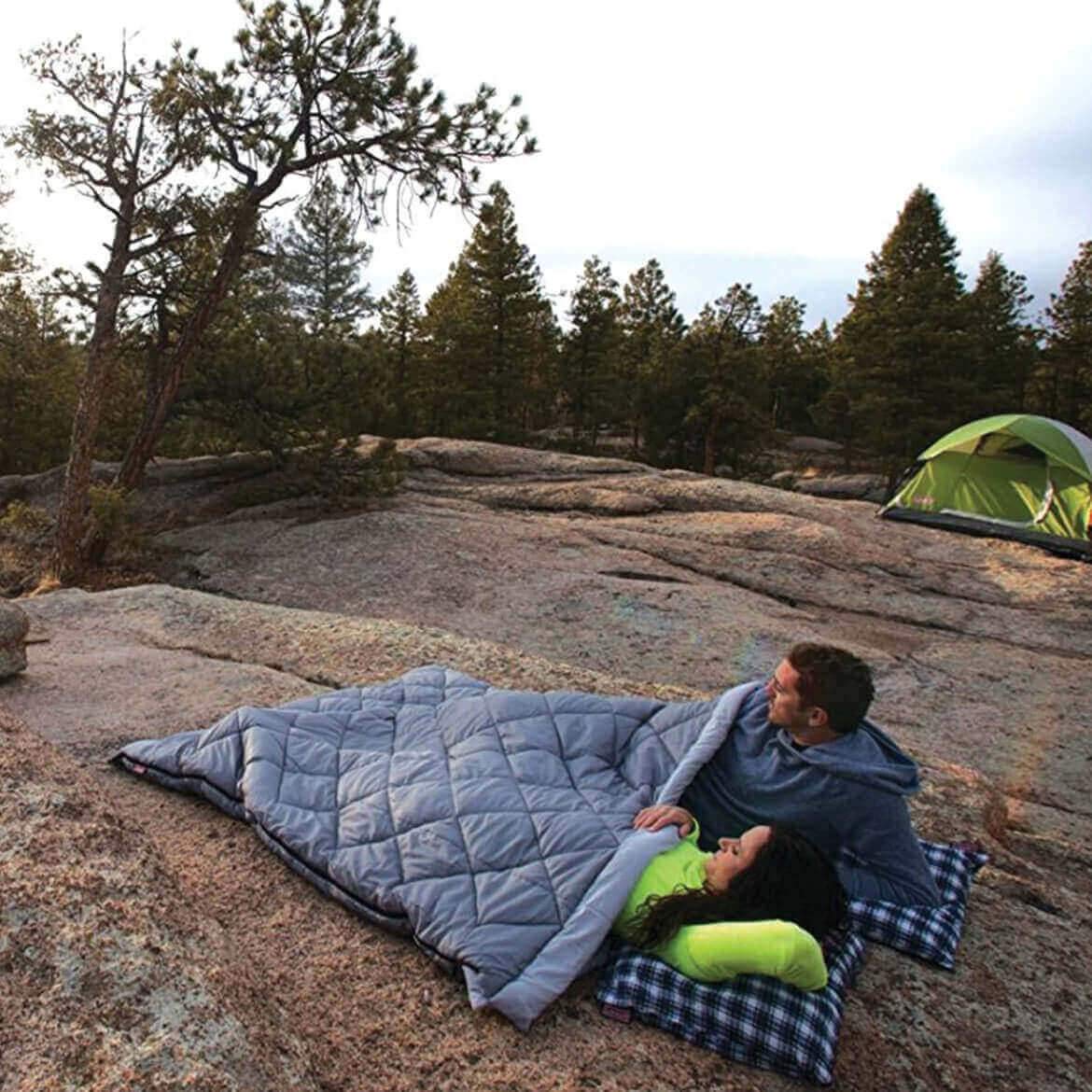 2000032183 Coleman 81-Inch x 66-Inch 3-in-1 Tandem 45 Tall Sleeping Bag - Gray