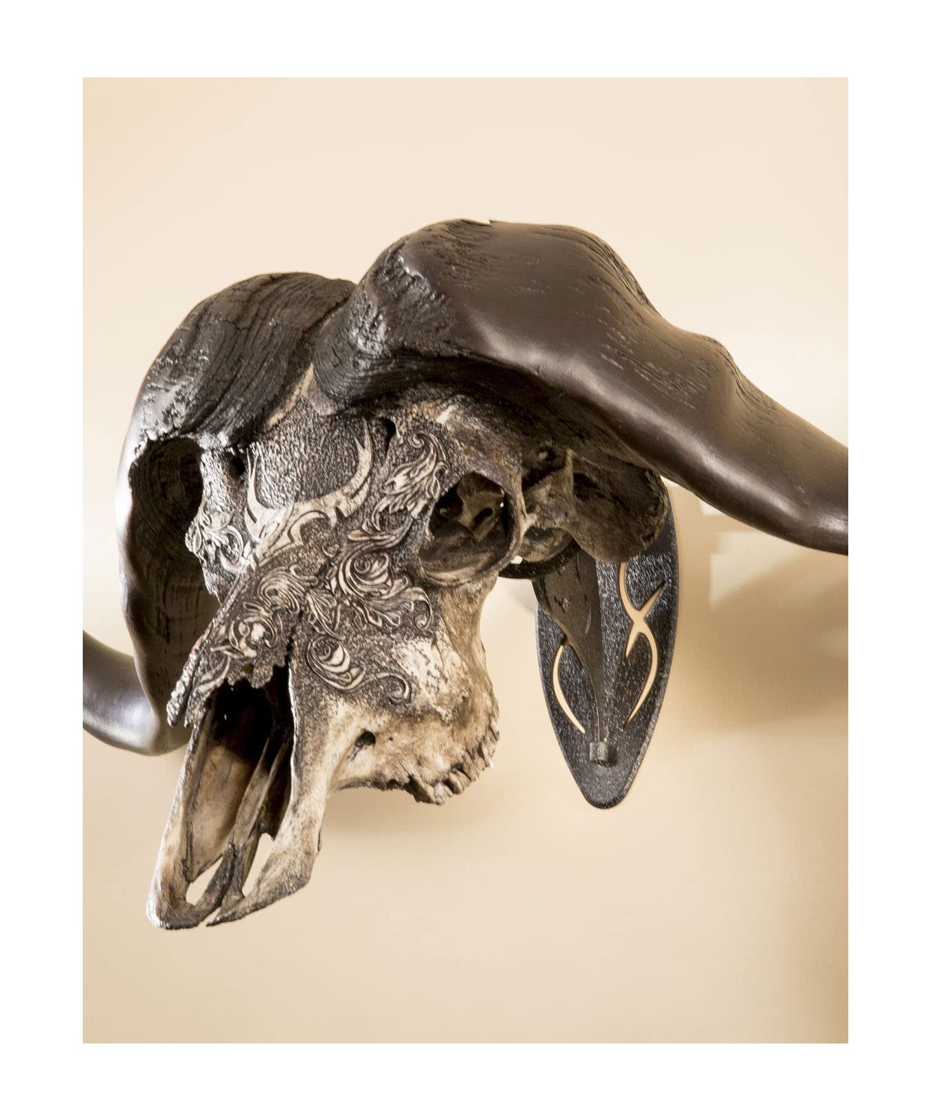 Skull Hooker Powder-Coated Steel Big Hooker Short Arm Trophy Mount - Perfect for Hanging and Mounting Larger Species - Bison, Cape Buffalo and Smaller Elk, Graphite Black