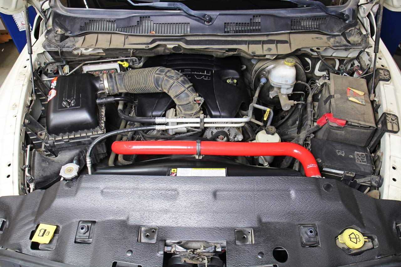 HPS Reinforced Red Silicone Radiator Coolant Hose Kit Compatible for 2009-2020 Ram 1500 2010-2018 Ram 1500 2011-2018 Ram 3500 5.7L V8 without oil coolers, 57-1818-RED
