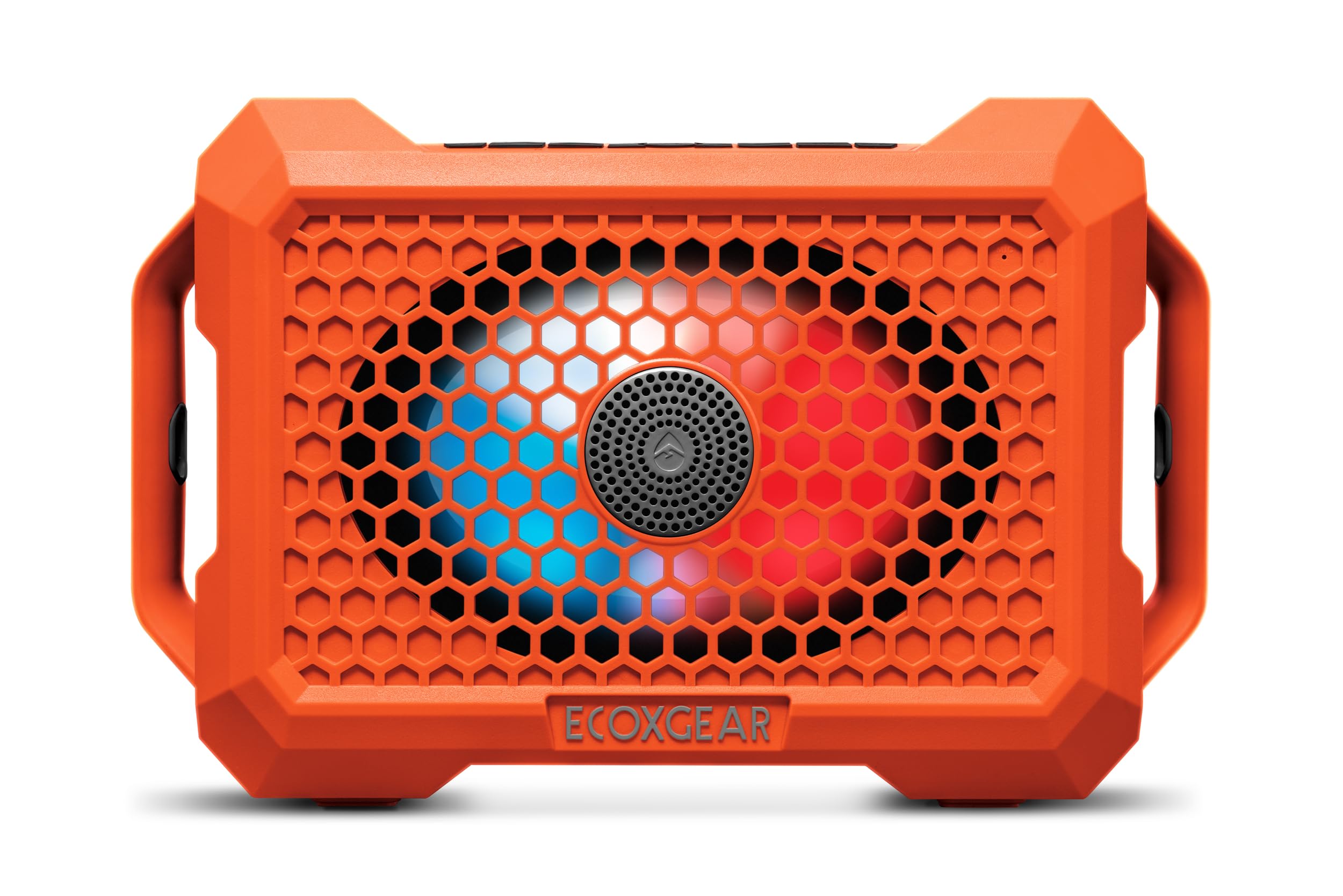 Outdoor ECOXGEAR Defender: Portable Bluetooth Speaker, 121dB Massive Sound, Waterproof and Drop Proof, with LED Party Lights, Pair up to 100, 25+ Hours Playtime (Blaze Orange)
