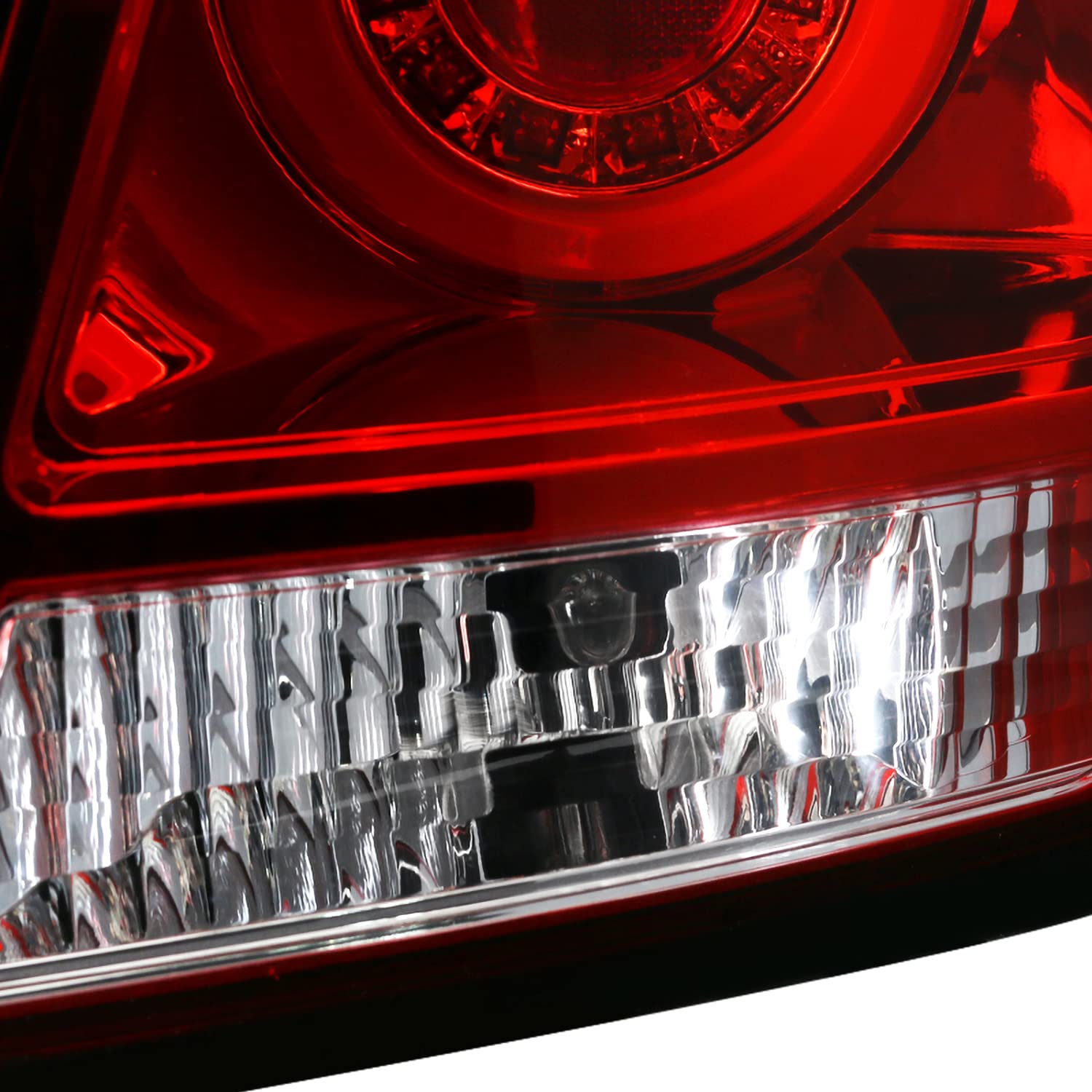 Spec-D Tuning LED Bar Tail Lights Red Lens Compatible with 2006-2013 Chevy Impala, 2014-2016 Chevy Impala Limited Left + Right Pair Assembly