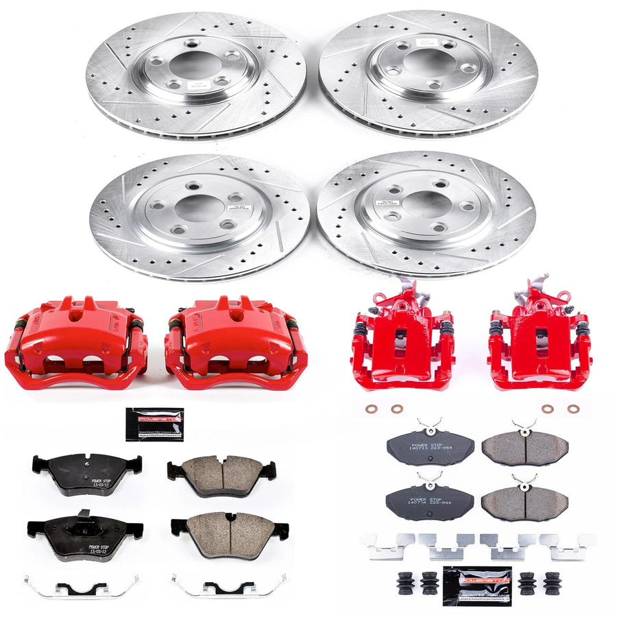Power Stop Z23 KC5506 Evolution Sport Front & Rear Brake Caliper Kit- Brake Rotors, Brake Pads and Brake Calipers For Jaguar S-Type 2005 [Model Specific]