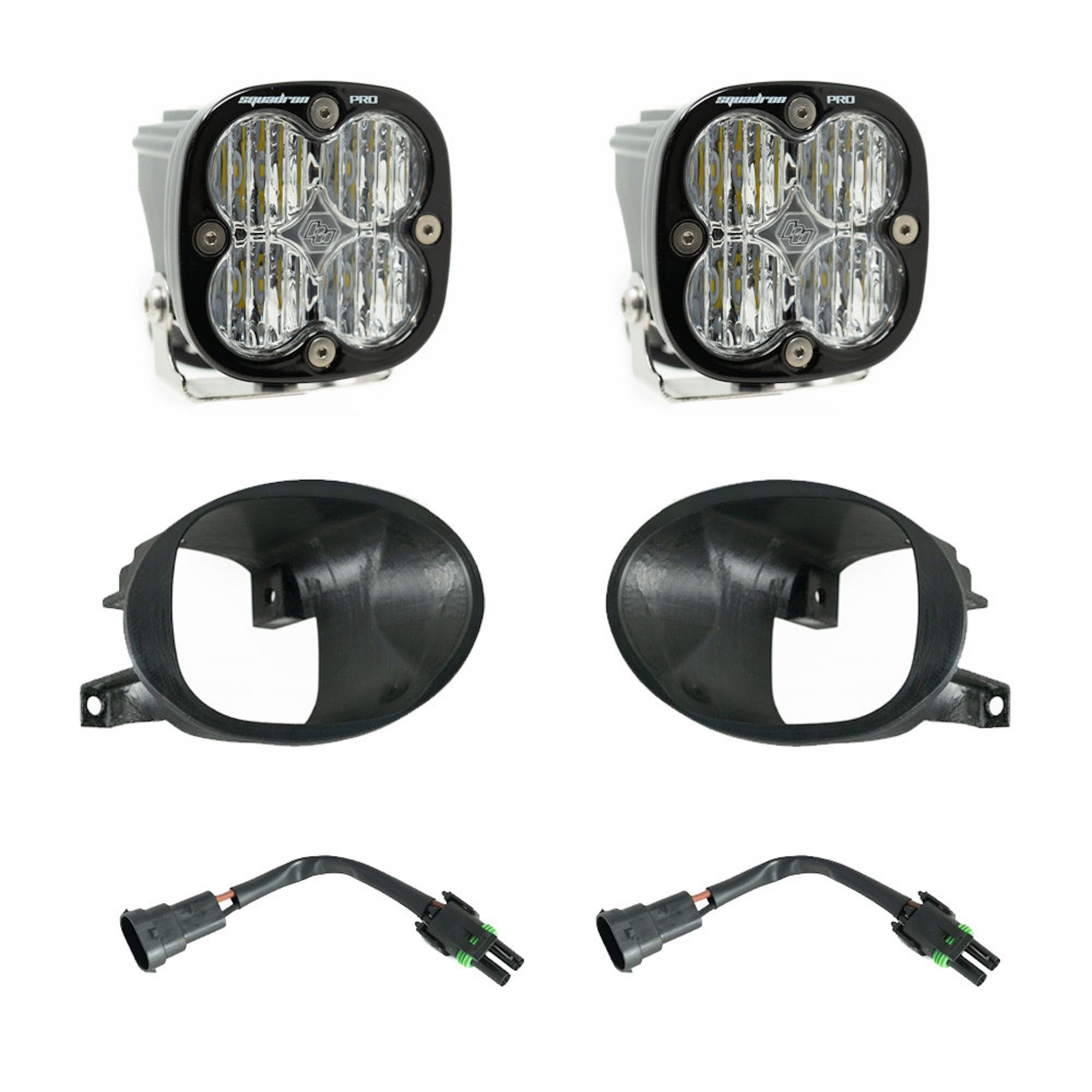 Squadron Pro Baja Designs LED Fog Pocket Light Kit for Mercedes Benz Sprinter Van 1500/2500/3500 2019+ (Wide Cornering; Amber)