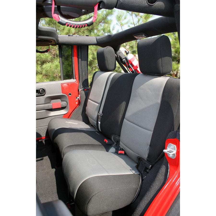 Rugged Ridge Seat Cover, Rear, Neoprene Black/Gray 13264.09; 07-18 Jeep Wrangler JKU