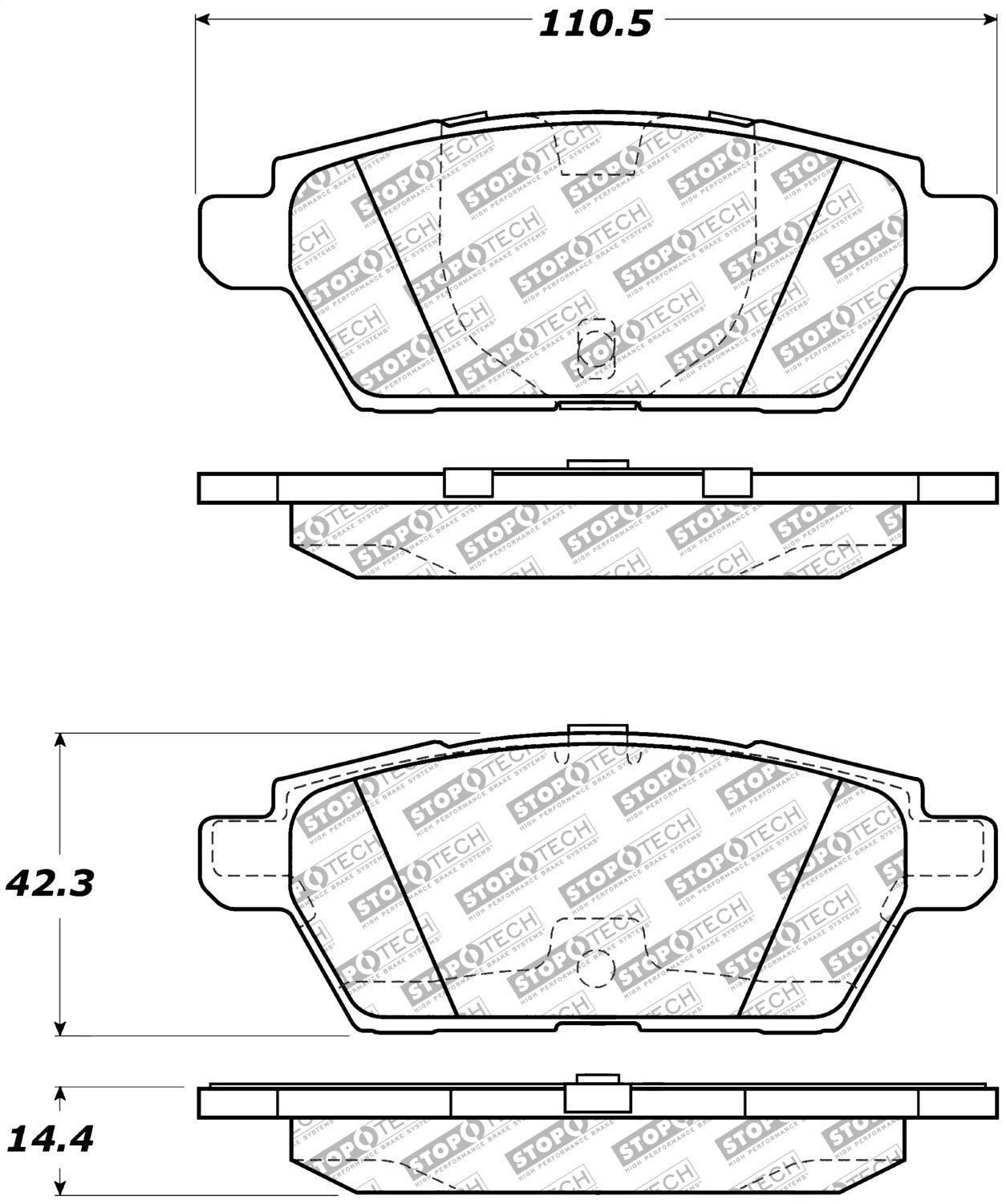 Brake Pads StopTech 305.11610 Street Select with Hardware
