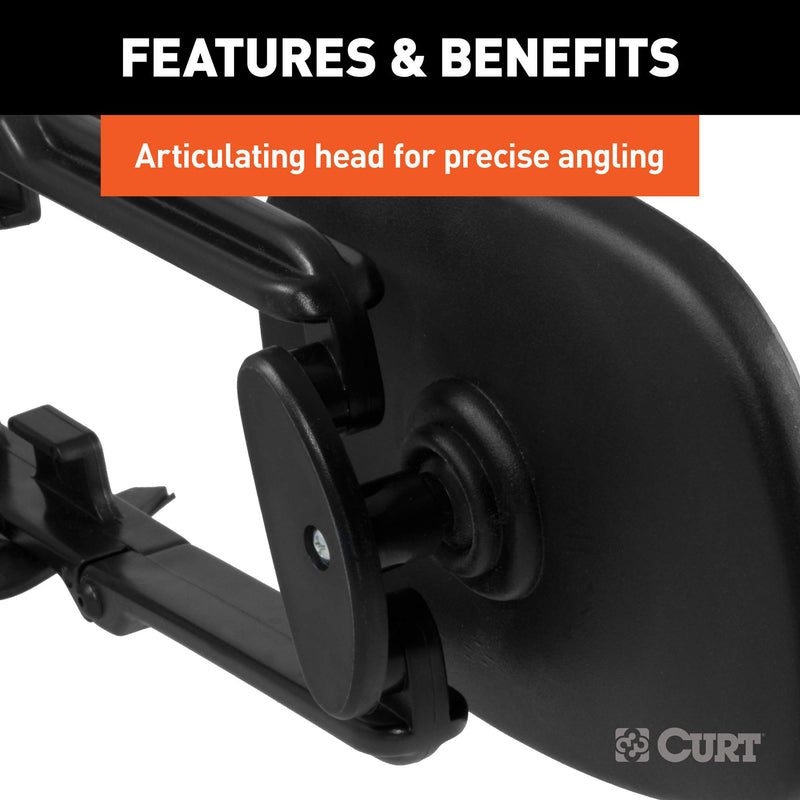 CURT 5-Inch x 7-1/2-Inch Universal Strap-On Adjustable Extendable Towing Mirror 20002