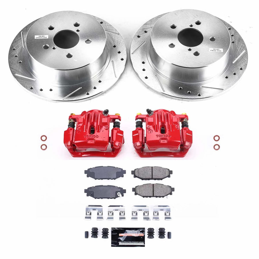 Power Stop Z23 Evolution KC4632A Rear Brake Caliper Kit- Brake Rotors, Brake Pads, Brake Calipers For Subaru Legacy 2006-2009, Subaru Outback 2006-2009 [Model Specific]