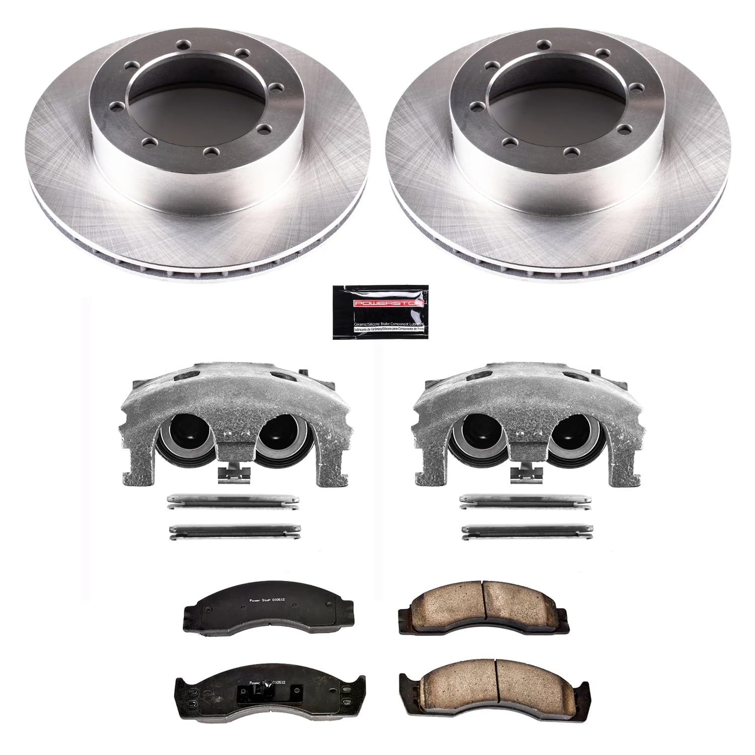Power Stop KCOE4912 Rear Caliper Kit-OE Rotors, Ceramic Brake Pads, Calipers For Ford E-450 Econoline Super Duty, Ford E-450 Super Duty [Model Specific] Autospecialty