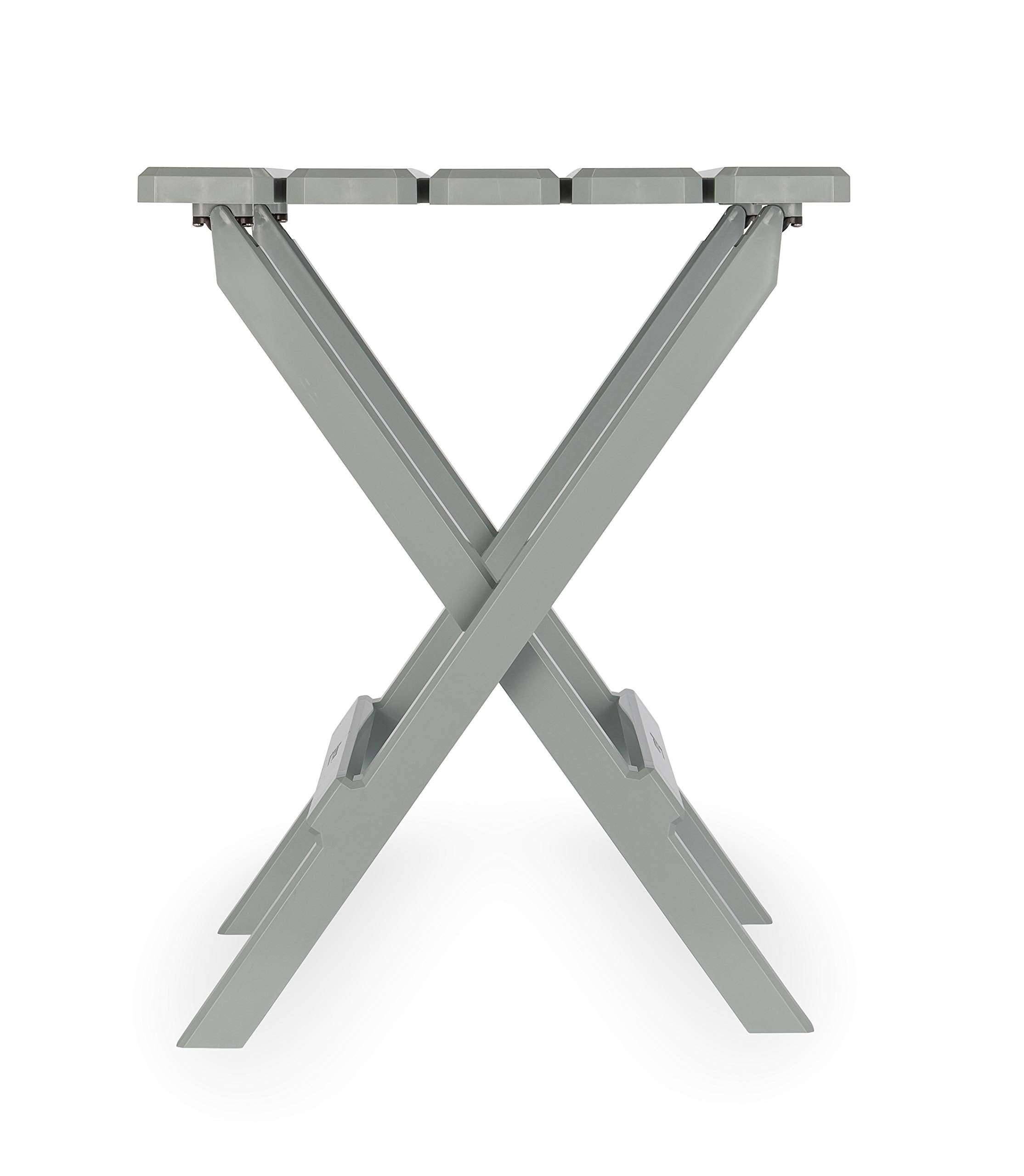 Camco 51692 Large Gray Adirondack Portable Outdoor Folding Side Table, Perfect for The Beach, Camping, Picnics, Cookouts and More, Weatherproof and Rust Resistant