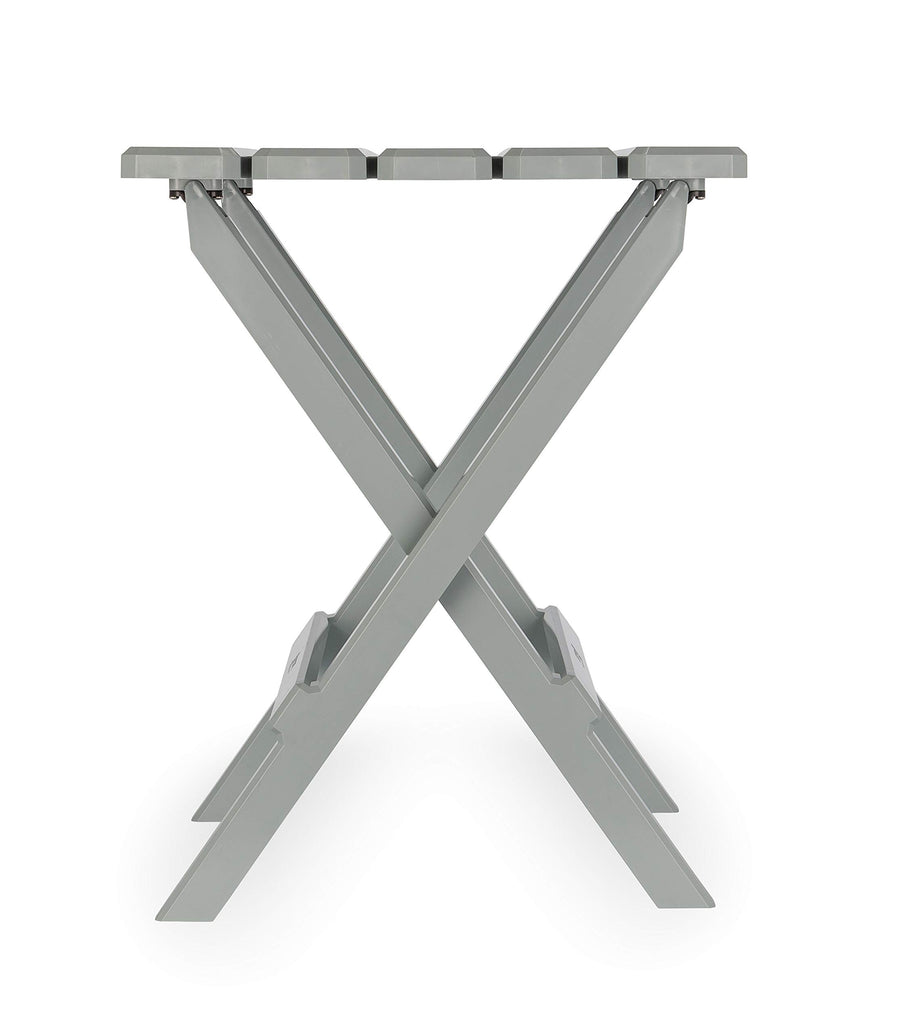Camco 51692 Large Gray Adirondack Portable Outdoor Folding Side Table, Perfect for The Beach, Camping, Picnics, Cookouts and More, Weatherproof and Rust Resistant