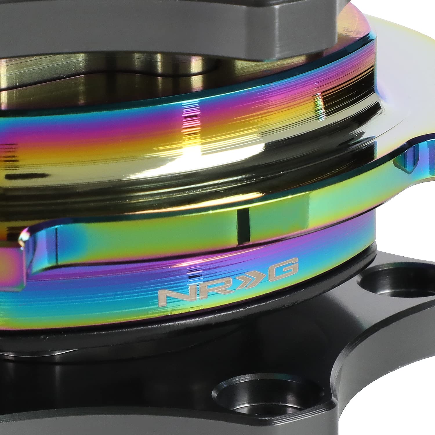 NRG Innovations SRK-R200GM-MC 6-bolt SFI 42.1 Spec D Shaped Quick Release Adapter,Gun Metal Quick Release/Neo Chrome Ring