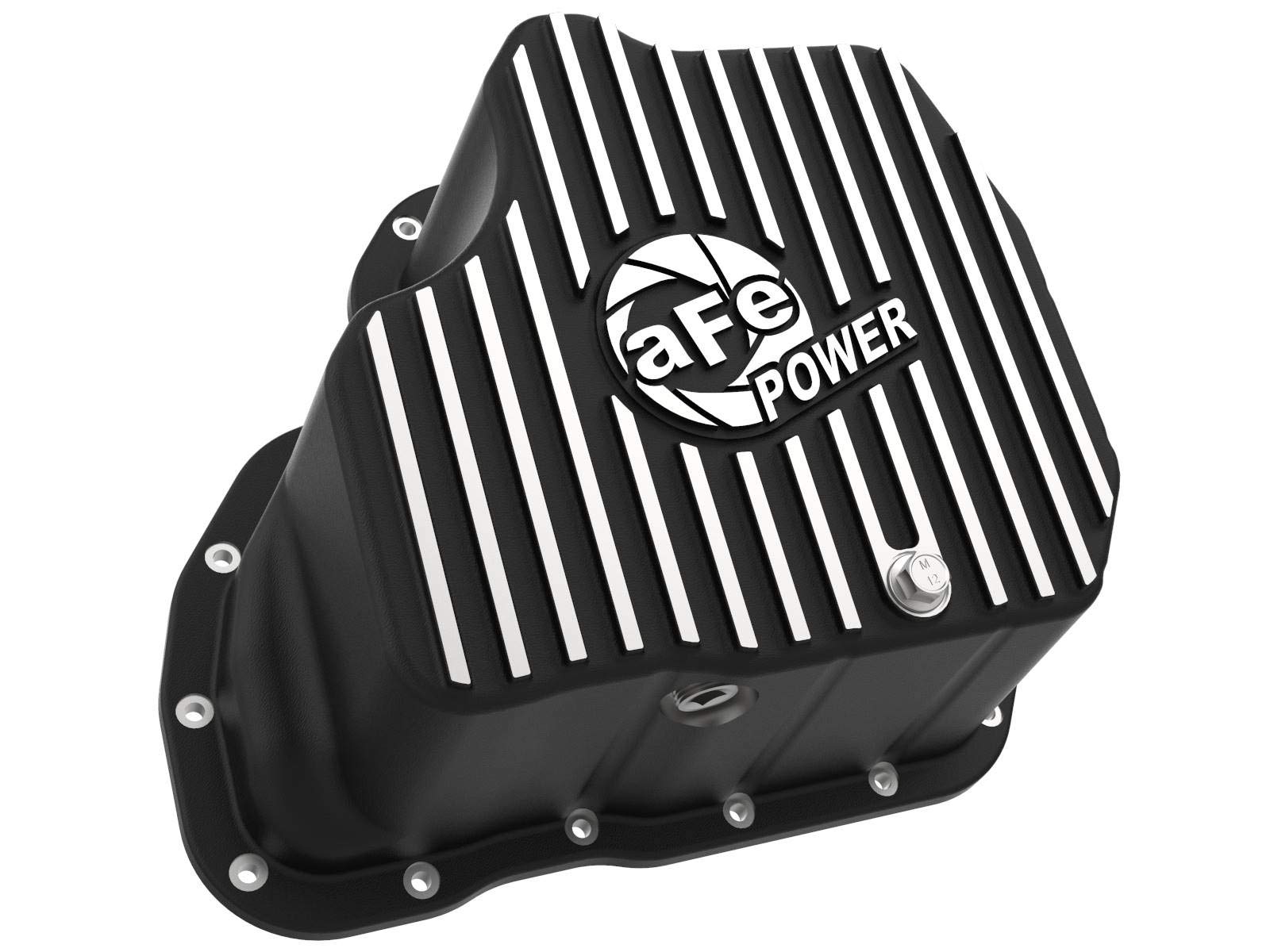aFe Power Black Finish Engine Oil Pan, Machined Fins