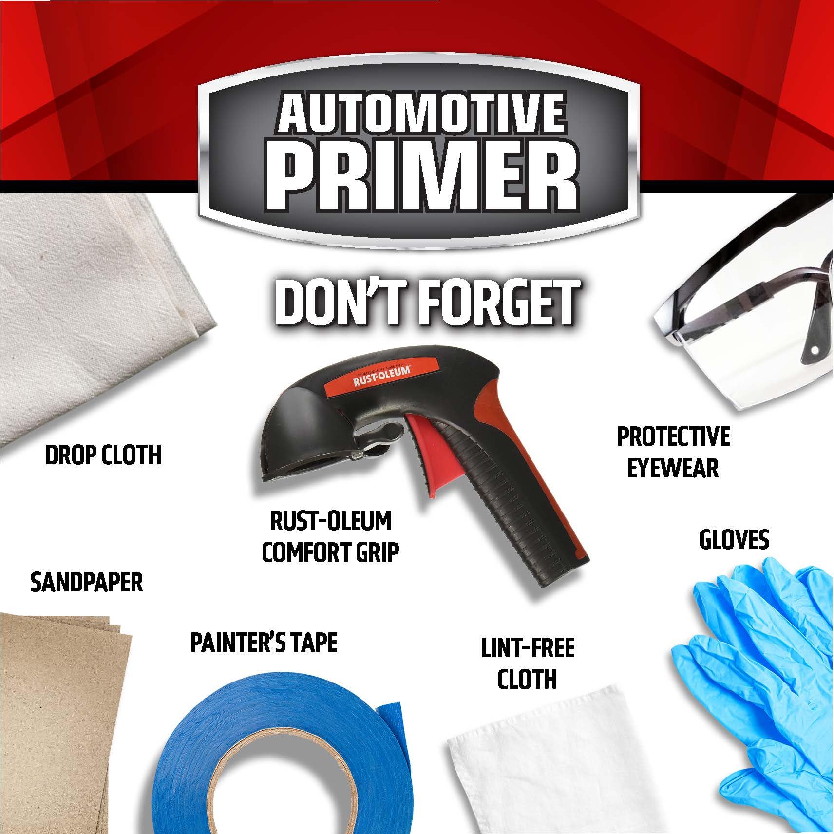 Rust-Oleum 260510 Automotive Stops Rust 2-in-1 Filler & Sandable Primer Spray, 12 oz, Gray