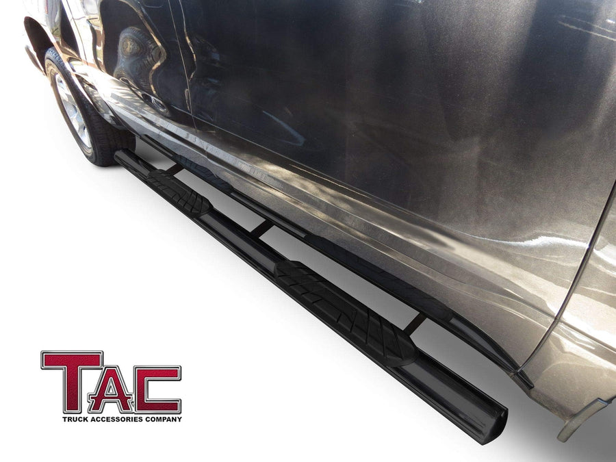 TAC Side Steps for Dodge Ram 1500 Crew Cab 2009-2018 / 2500 / 3500 / 4500 / 5500 Crew Cab Truck Pickup 4" Oval Black Side Bars Nerf Bars Running Boards