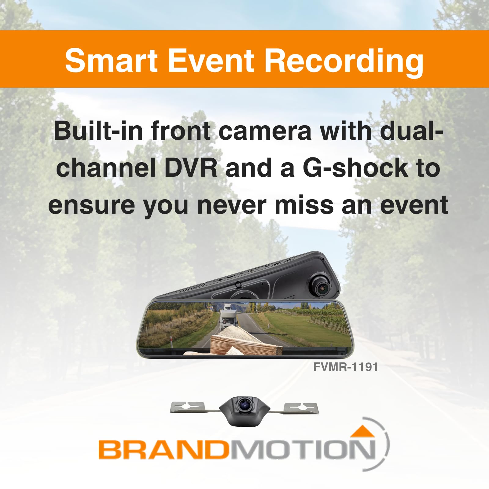 FullVUE Mirror Vision System Brandmotion FVMR-1191 fits 2019-2025 Silverado Sierra 1500 | Retains Standard Mirror Functionality with One Touch | Full Touchscreen for Easy Adjustments | Night Vision