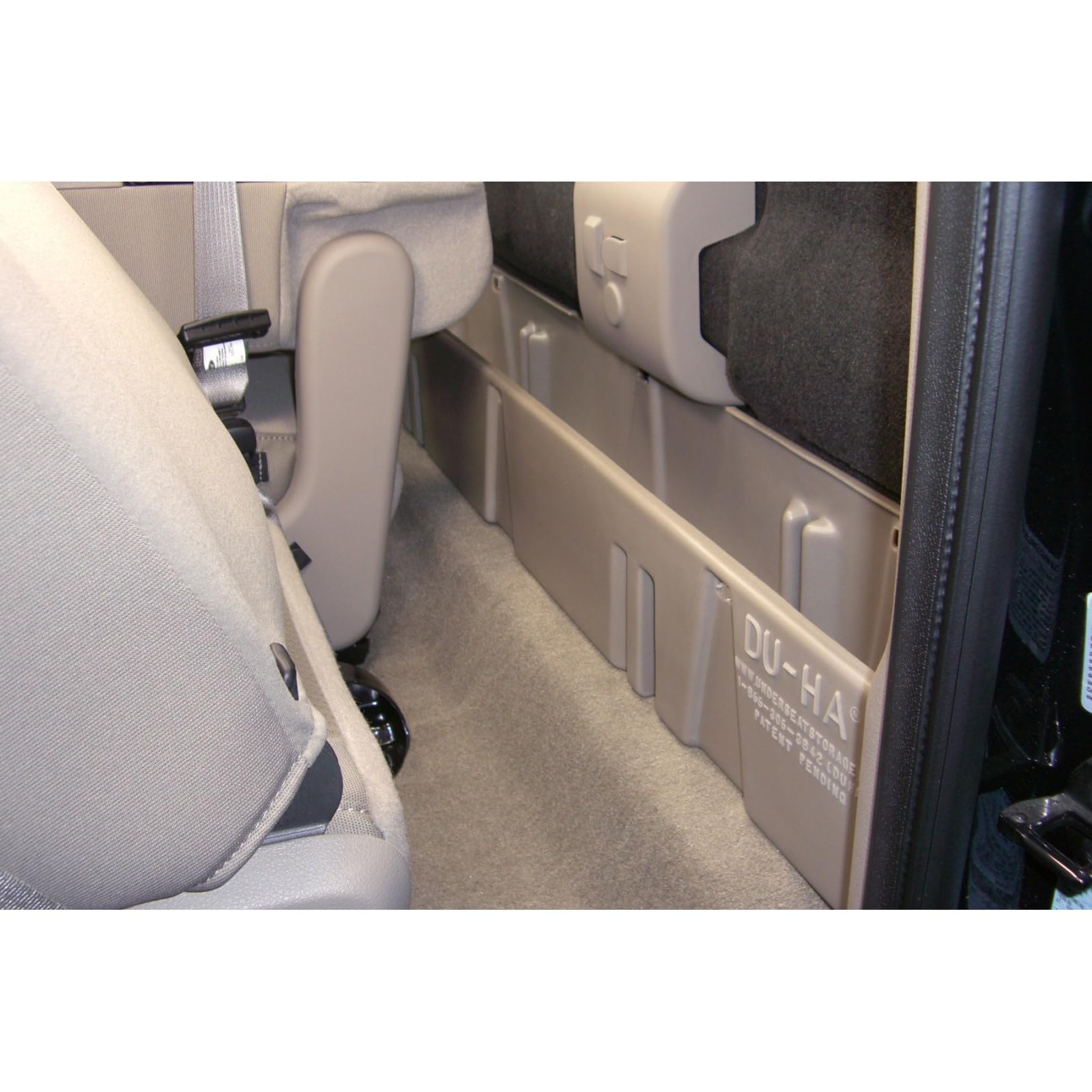 Behind-The-Seat Storage DuHa 20054 fits 2008-2016 F250 F350 F450 F550 Super Duty Crew Cab & Reg Cab without Factory Subwoofer | Black Heavy-Duty Back Seat Organizer | Includes Dividers
