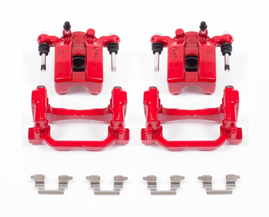 Power Stop Pair of High-Temp Red Powder Coated Rear Calipers For INFINITI G35 2007-2008, INFINITI G37 2008-2013, INFINITI Q60 2014-2016 [Model Specific]