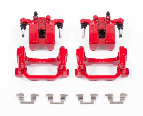 Power Stop Pair of High-Temp Red Powder Coated Rear Calipers For INFINITI G35 2007-2008, INFINITI G37 2008-2013, INFINITI Q60 2014-2016 [Model Specific]