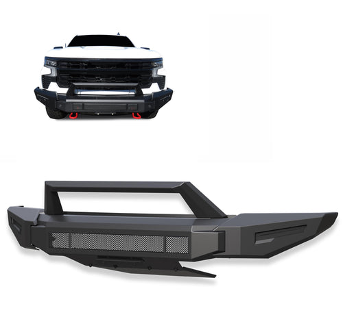 Heavy Duty Black Horse Armour II Modular Front Bumper Matte Black Compatible with 2022-2024 Chevrolet Silverado 1500-AFB-SI23