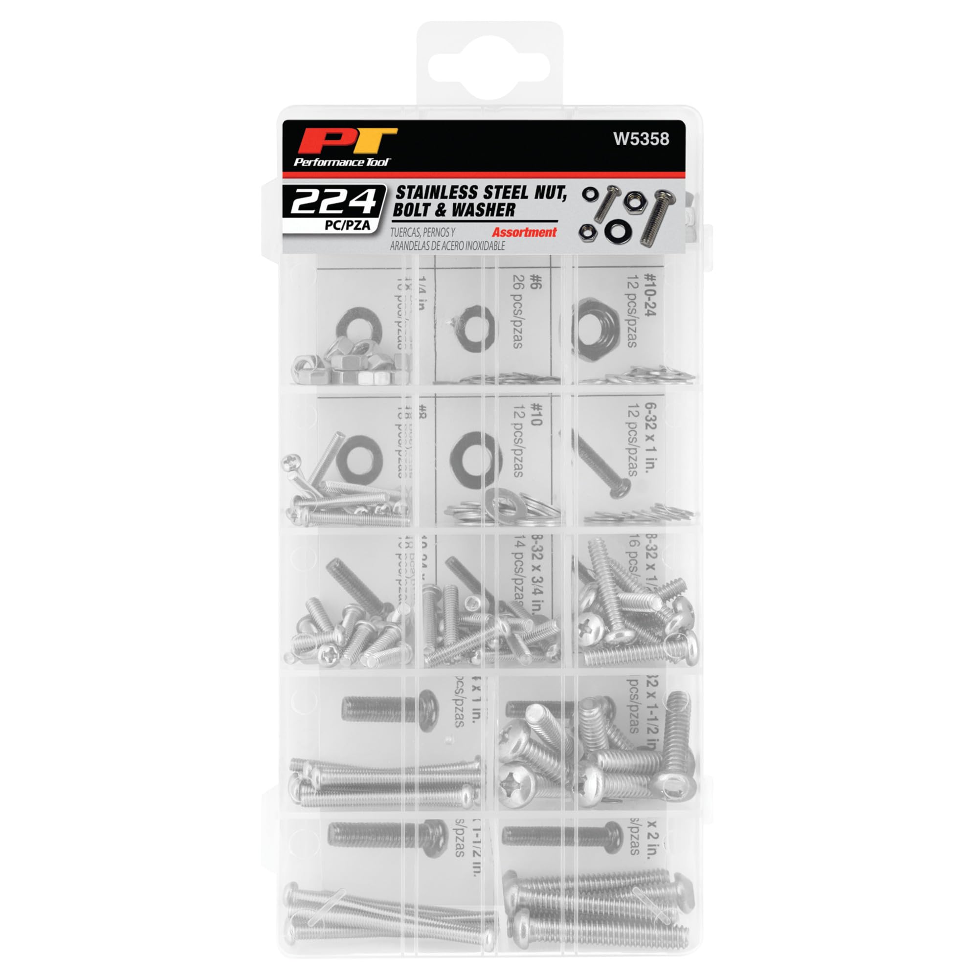 W5358 Performance Tool 224pc Stainless Steel Assortment With Case