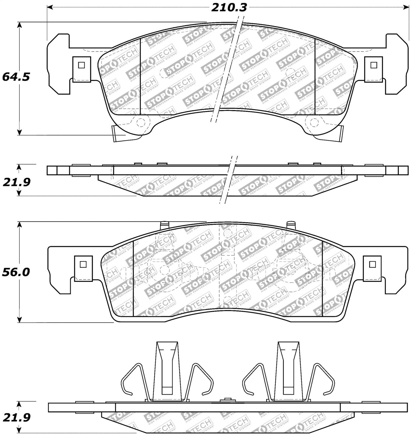 Brake Pads StopTech 305.09340 with Hardware Street Select