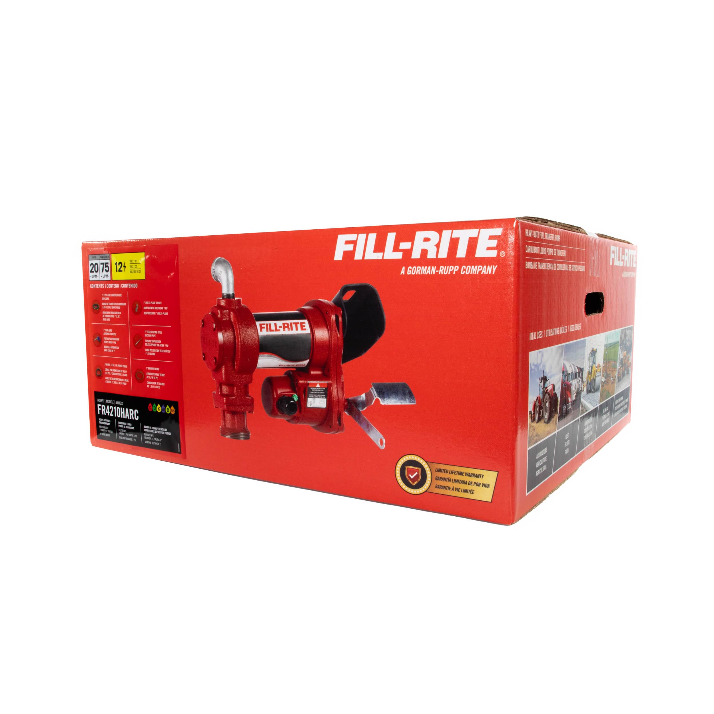 Fill-Rite 12V FR4210HARC Fuel Transfer Pump with Cold Weather Package - Heavy Duty - For Agriculture & Worksites - Supports Gasoline, Diesel, Ethanol & Kerosene