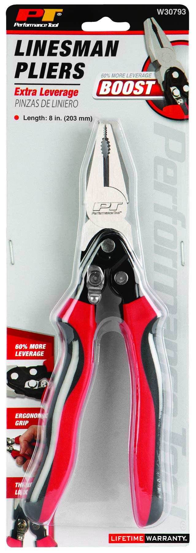 8 in. Performance Tool W30793 Boost Linesman Pliers