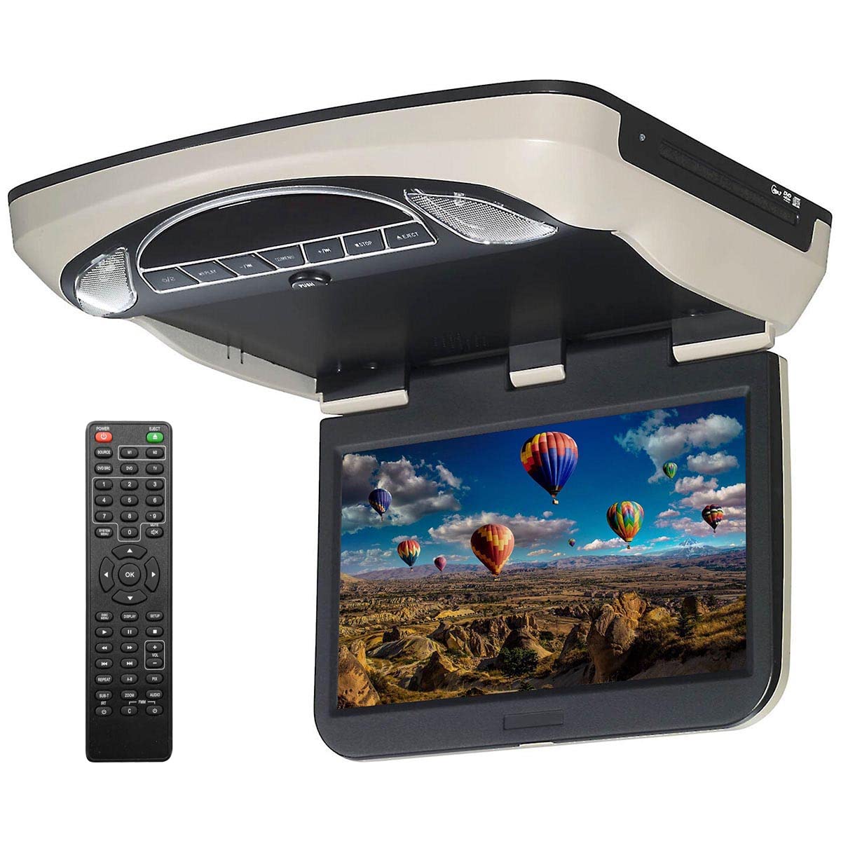 Voxx HD LED Overhead Video Monitor VXMTG1313.3 with Built-in DVD Player and HDMI Input