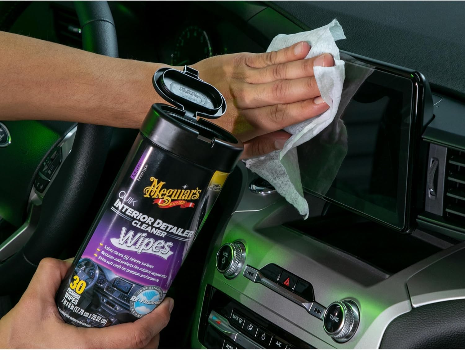 Meguiar's Quik Wipes Interior Detailer, Cleans, Protects & Refreshes All Car Surfaces, 30 Ct, 3 Pack