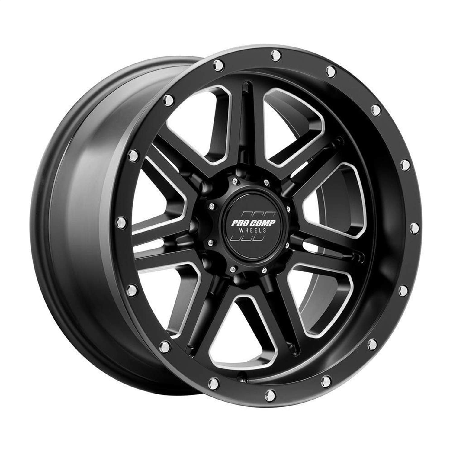 Apex Series Pro Comp Wheels 5162-218947 Size 20x10 Bolt Pattern 8x180 in. Back Space 4.75 in. -18mm Offset Max Load 3680 lbs. Satin Black Milled