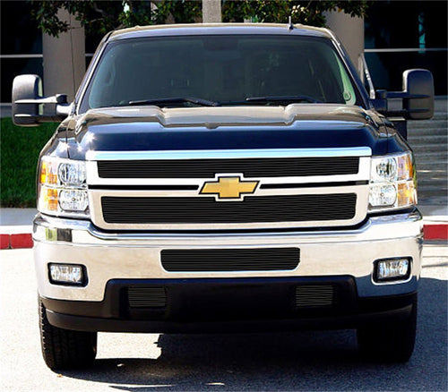 2011-2014 Silverado HD T-Rex Grilles Billet Grille, Black, 2 Pc, Overlay - PN #21114B