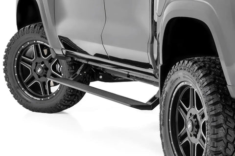 Power Running Boards Rough Country with LED Step Lights for Chevy Colorado & GMC Canyon (2015-2025) Crew Cab - Dual Motor Electric Powerstep Board & Retractable Truck Steps