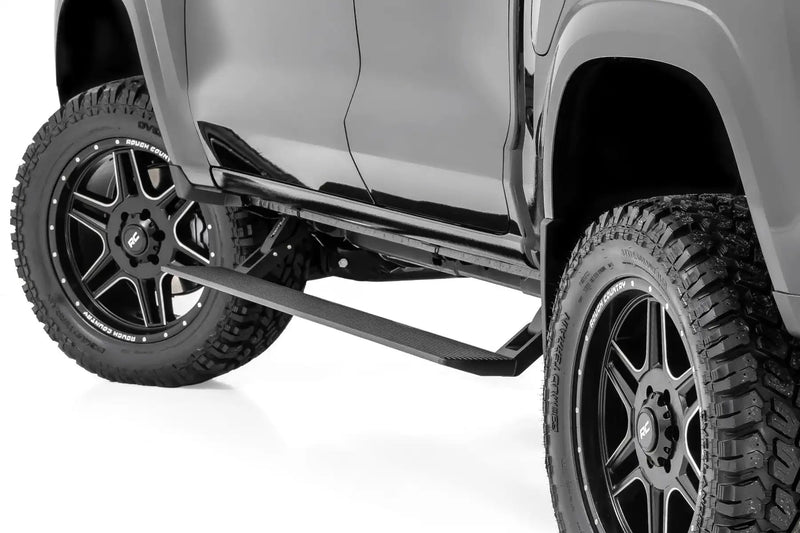 Power Running Boards Rough Country with LED Step Lights for Chevy Colorado & GMC Canyon (2015-2025) Crew Cab - Dual Motor Electric Powerstep Board & Retractable Truck Steps