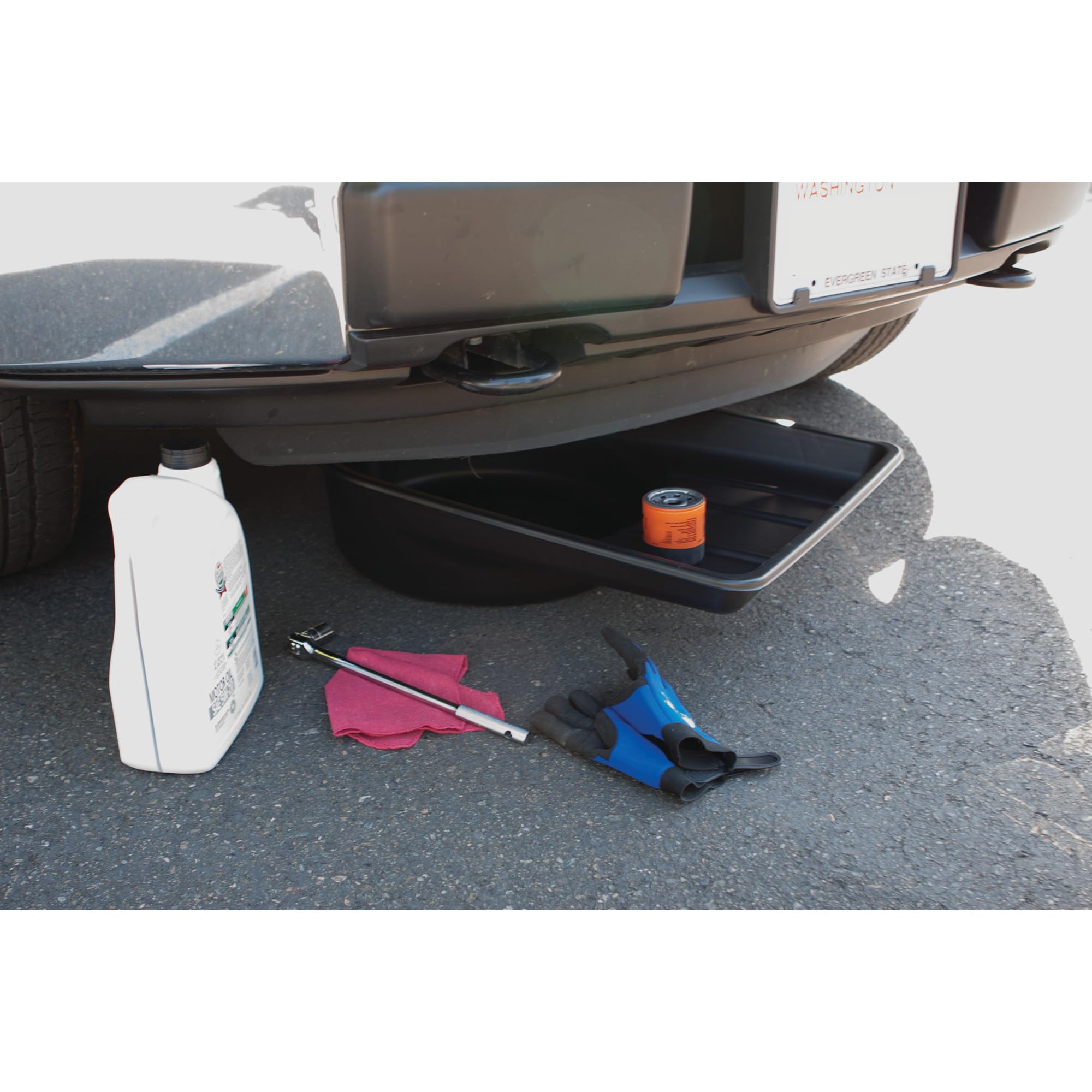 Extra Large Performance Tool W4072 Black Portable 7.5 Gallon Oil Drain Pan, (28.4 L)
