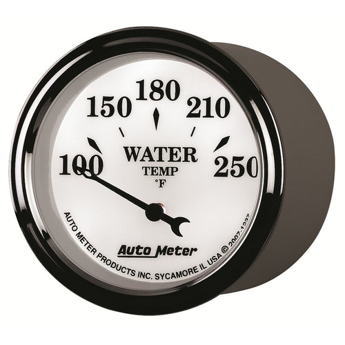 Auto Meter Old Tyme White II 2-1/16" Short Sweep Electric Water Temperature Gauge 1237