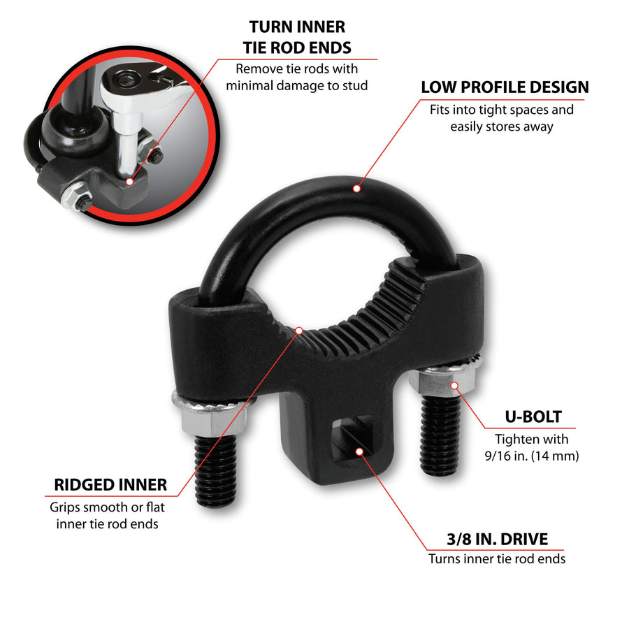 Universal Performance Tool W83027 3/8 Inch Low Profile Tool for Inner Tie Rod Removal and Installation