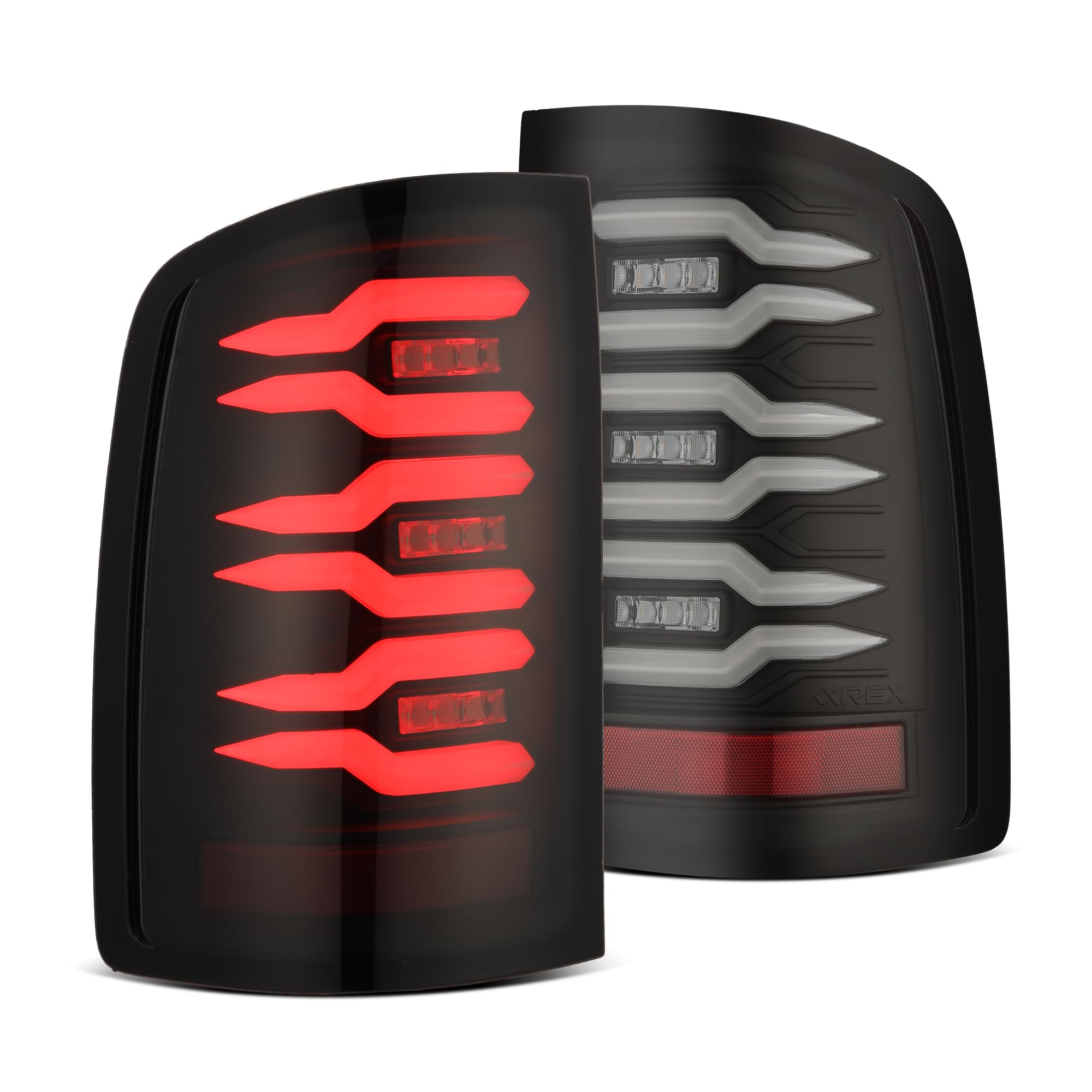 Tail Lights AlphaRex Compatible With 07-14 GMC Sierra LUXX-Series LED Black