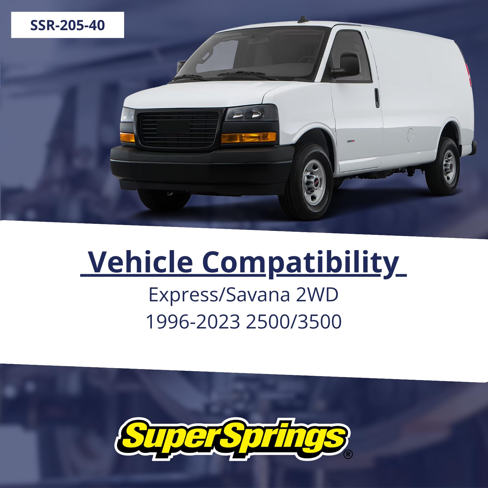 SumoSprings Rear for Chevrolet Express 2500|3500, GMC Savana 2500|3500, Blue SuperSprings SSR-205-40