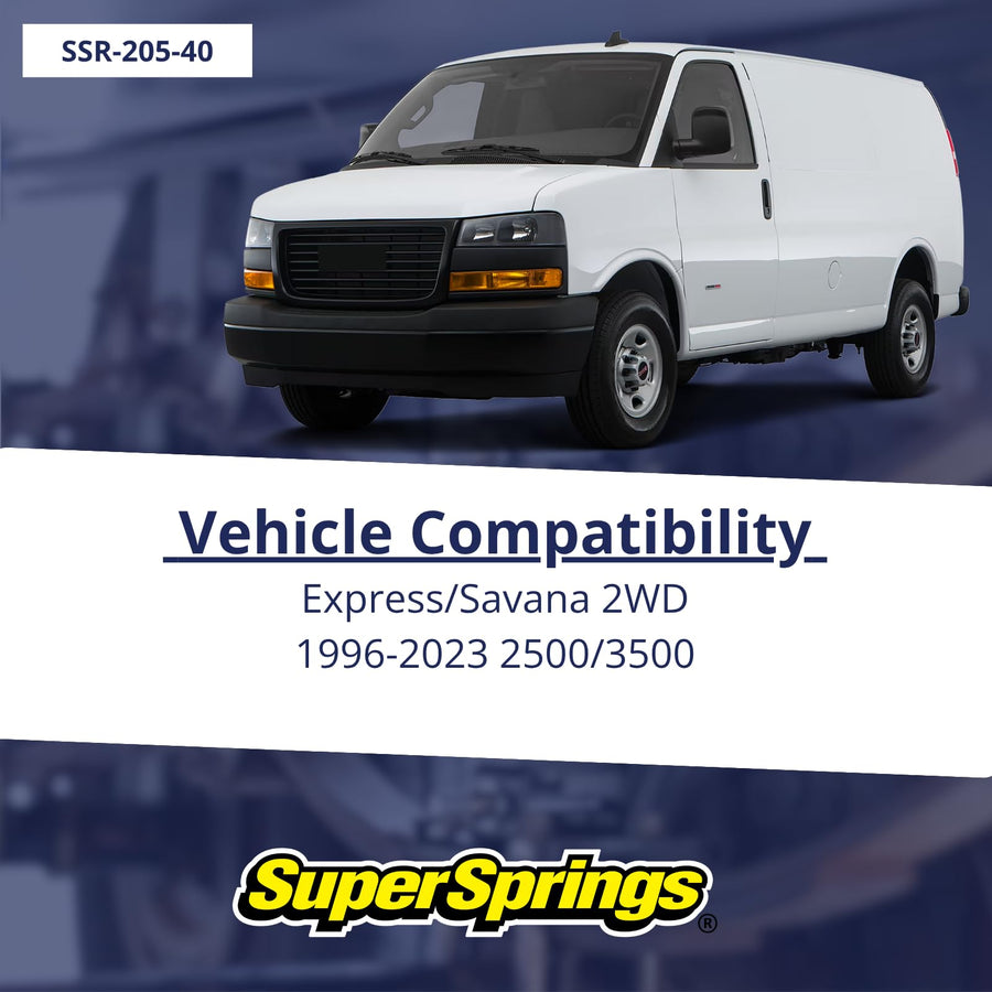 SumoSprings Rear for Chevrolet Express 2500|3500, GMC Savana 2500|3500, Blue SuperSprings SSR-205-40