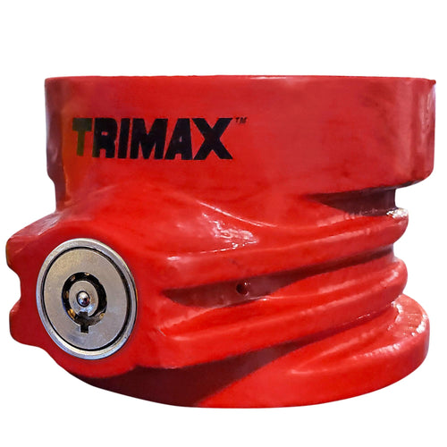5th Wheel King Pin Lock - Trimax TFW80HD - Heavy Duty Anti-Theft Trailer Lock, Hardened Steel, Weatherproof, Full Collar Design, Secure Lock, Red