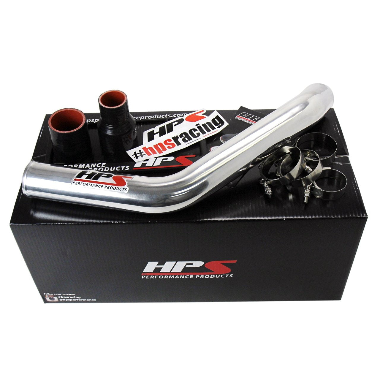 HPS Performance Intercooler Polish (2.5" Upper Charge Hot UICP) Compatible for 2008-2015 Mitsubishi Lancer EVO X Turbo, 17-103P