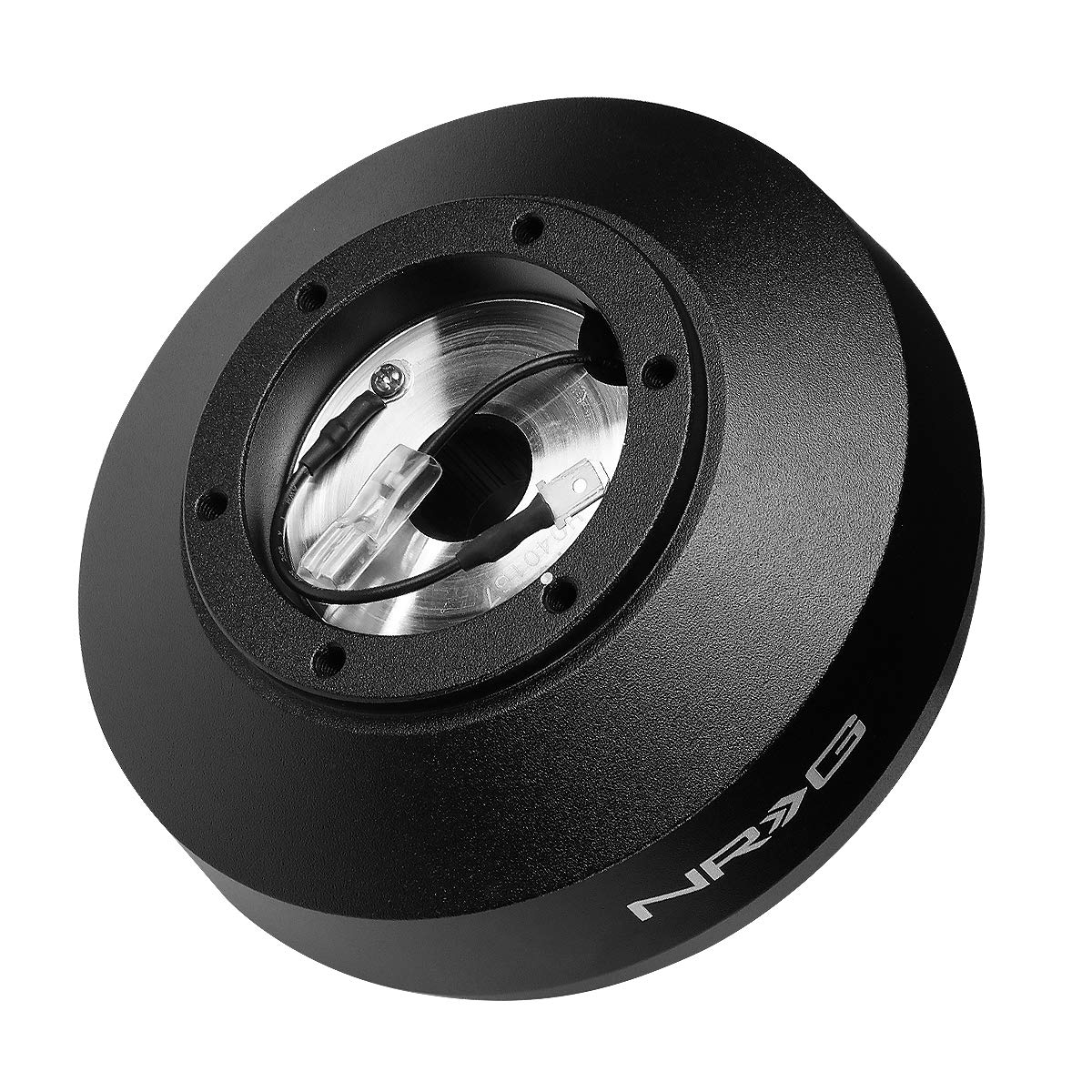 NRG Innovations Short Hub Racing Steering Wheel, Lockable Aluminum Steering Shaft, 6x70mm Bolt Pattern Quick Release Adapter Unit, Compatible With 92-97 Ford F150/ F250/ F350, Black, NRG-SRK-161H