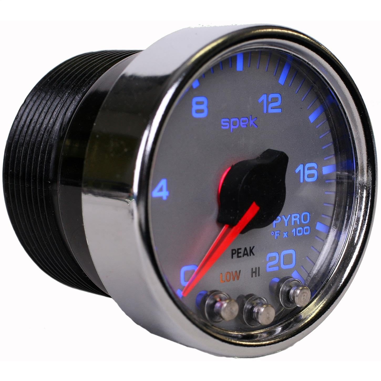 AutoMeter Gauge P31021 Pyrometer (EGT) (Spek-Pro 2 1/16", 2000ºf, Stepper Motorwith Peak & Warn, Slvr/Chrm, Spek-Pro)