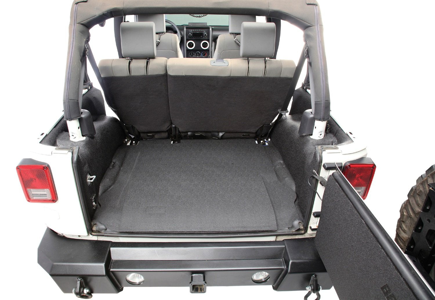 Jeep Bedtred - Bedrug | 2007 - 2010 Jeep Wrangler JK 2 Door, Cargo Liner w/ Tailgate & Tub Liner | Grey - 5 pc. | BTJK07R2