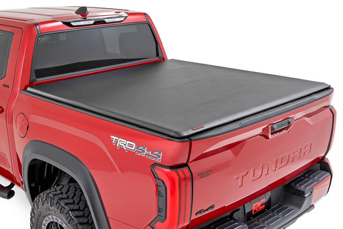 Soft Roll-Up Truck Bed Cover Rough Country for Toyota Tundra (2022-2025) - Fits 5'7 Bed, Weather-Resistant Tonneau Bed Cover