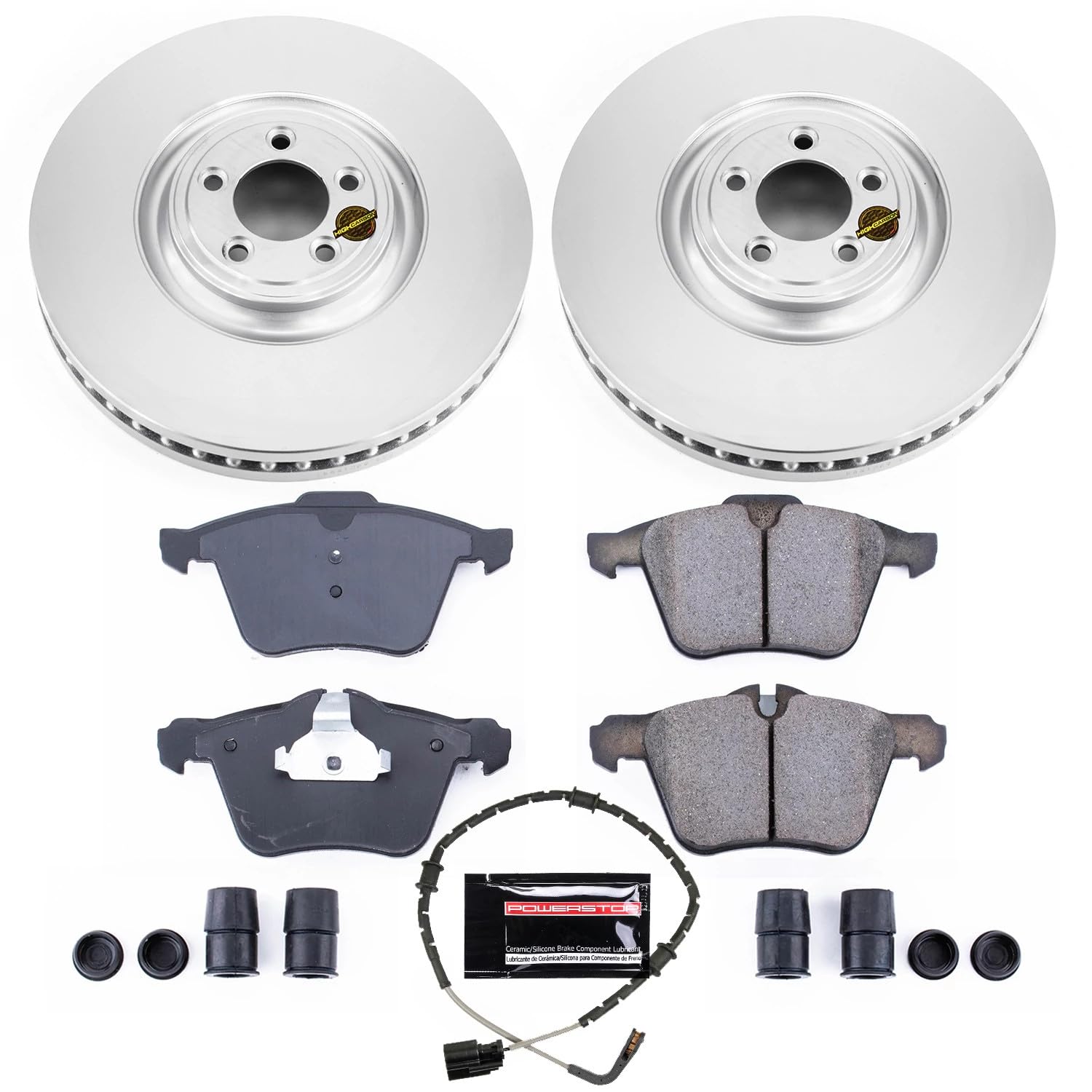 Coated Power Stop CRK8039 Brake Rotor and Ceramic Brake Pads- Front