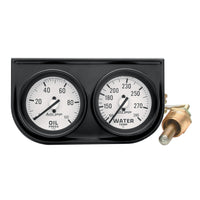 Auto Meter 2326 Black Auto Gage 2" Mechanical Two-Gauge Console, 2.3125 in.