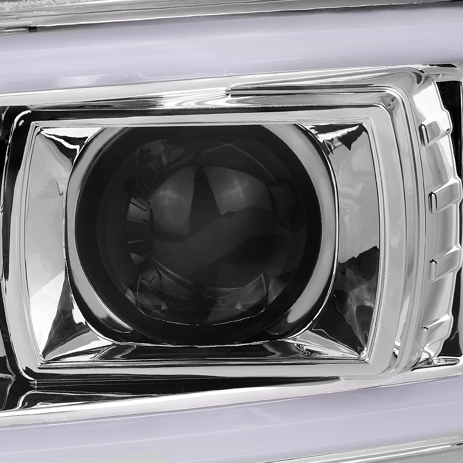 LED Light Tube Projector Headlight SPEC-D TUNING Compatible with 1999-2006 GMC Sierra Yukon XL 1500/2500/3500, Left + Right Pair Headlamps Assembly